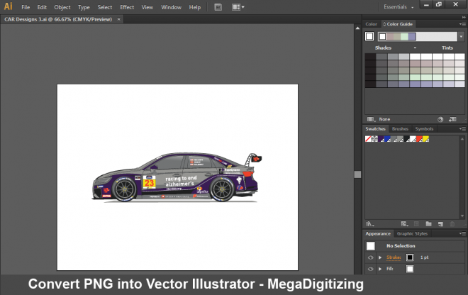 Convert PNG into Vector Illustrator - Mega Digitizing